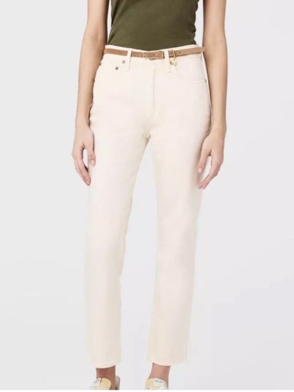 Rag & Bone Wren High-Rise Slim Straight Ecru Jeans - Size 25